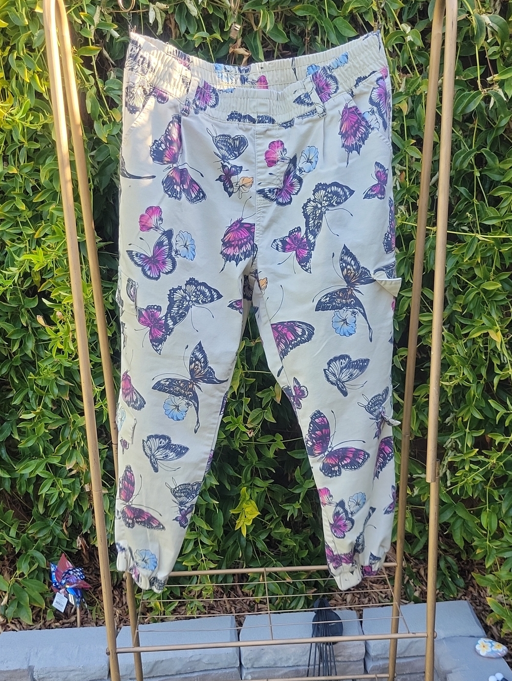 Butterfly Print Cargo Pants